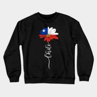 Vintage Chile Sunflower Flag Chile Lover Crewneck Sweatshirt